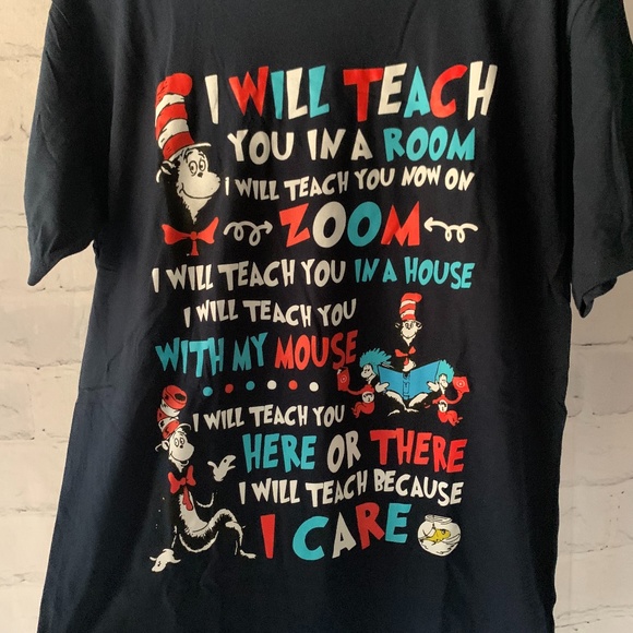 Dr Seuss Teacher You On Zoom Gift Tshirt Small - Picture 2 of 5